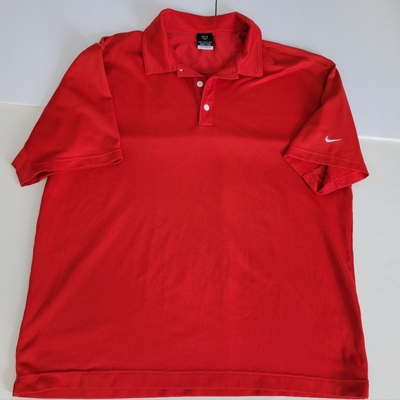 Nike Sphere Dry Men's Golf Bright Red Casual Polo Short Sleeve Shirt - Picture 1 of 8